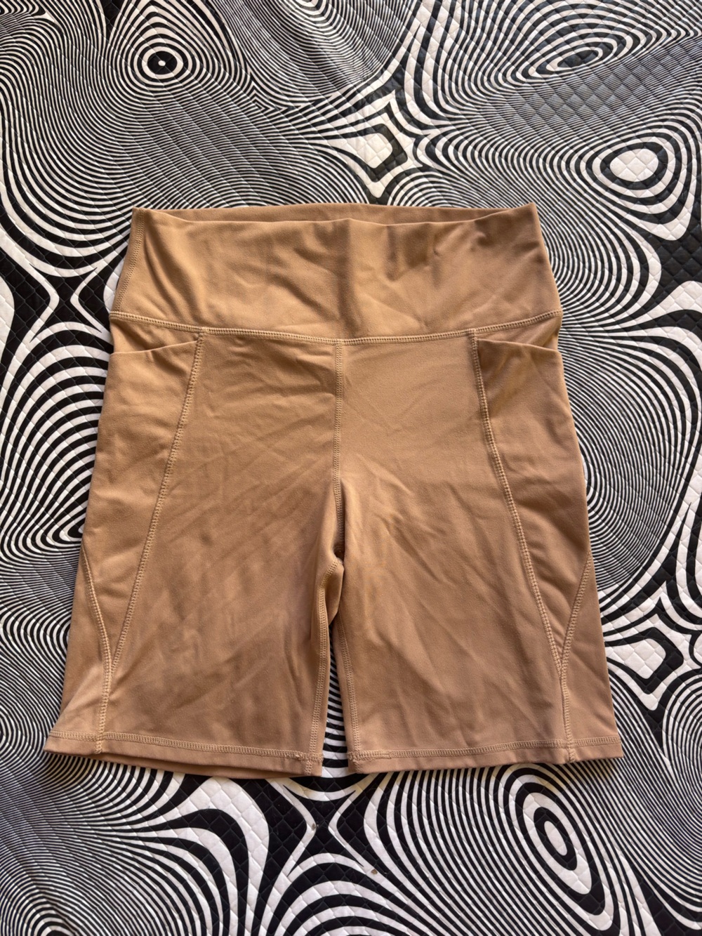Senita Athletics Tan Performance Biker Shorts